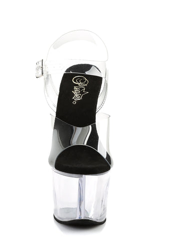 Sky-308 Platform Ankle Strap Sandals-Clear