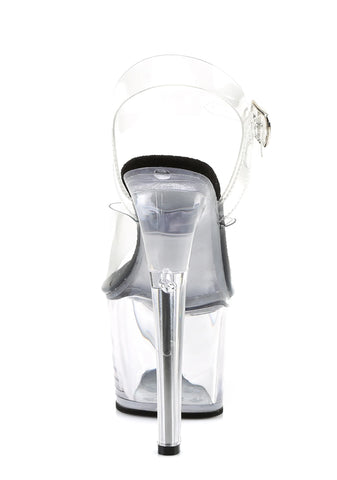 Sky-308 Platform Ankle Strap Sandals-Clear