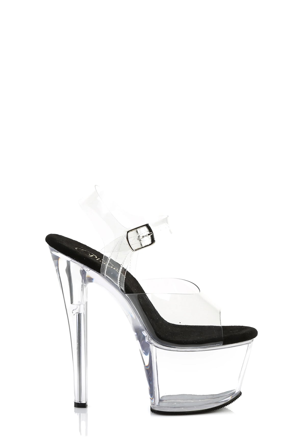 Sky-308 Platform Ankle Strap Sandals-Clear