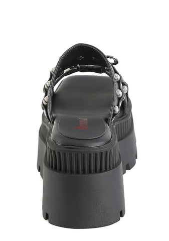 Wrath-08 Platform Double Strap Slide Sandals