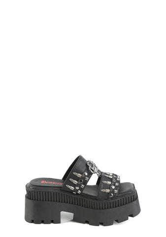 Wrath-08 Platform Double Strap Slide Sandals