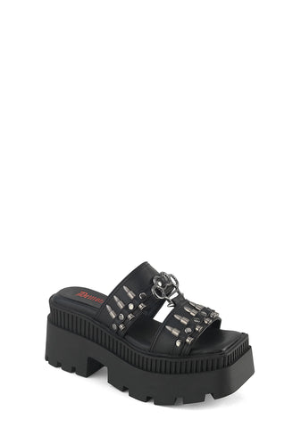 Wrath-08 Platform Double Strap Slide Sandals