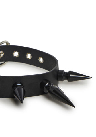 Extra Long Spiked Choker - Black