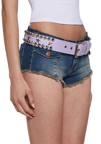 Star Studded Belt - Purple