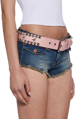 Star Studded Belt - Pink