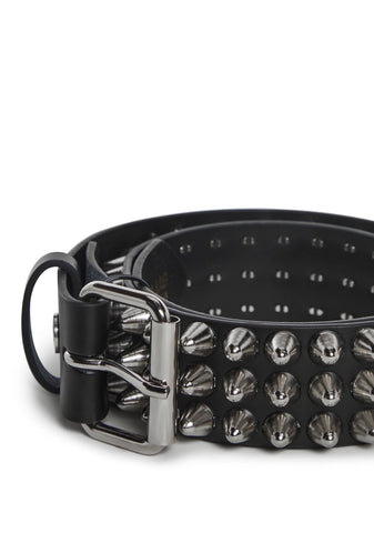 Large Conical Studded Waist Belt - Black