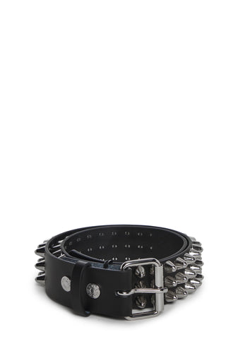 Large Conical Studded Waist Belt - Black