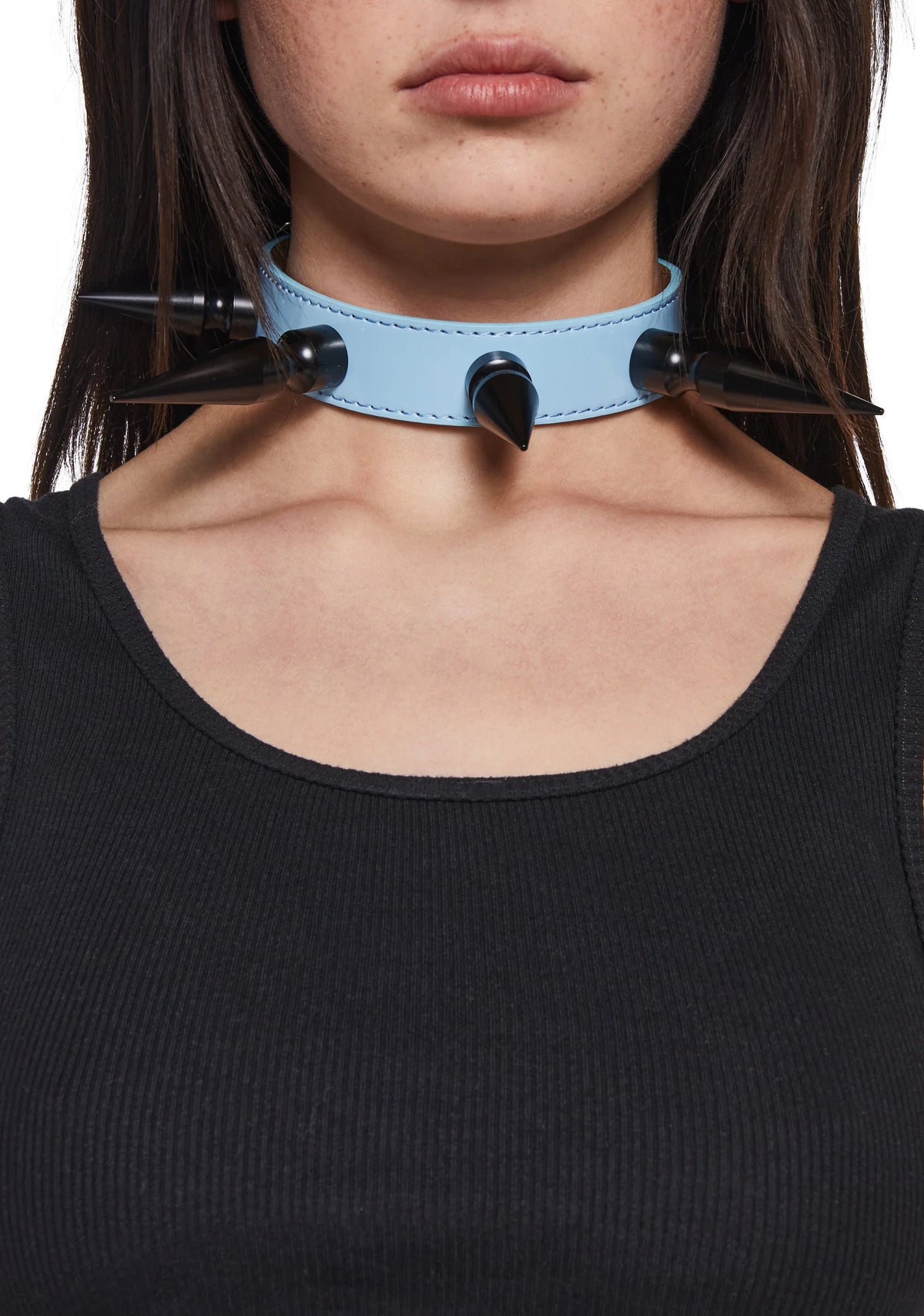 Extra Long Spiked Choker - Blue