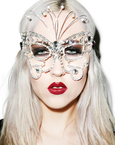 Dazzling Butterfly Rhinestone Mask