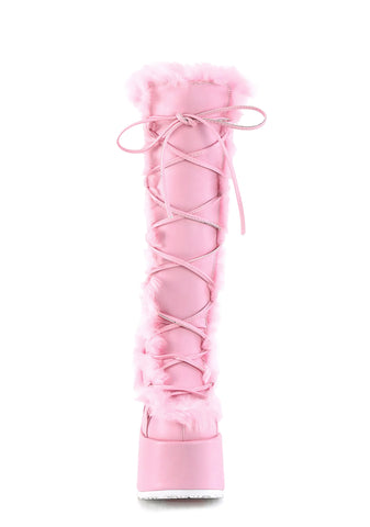 Camel-311 Platform Knee High Boots