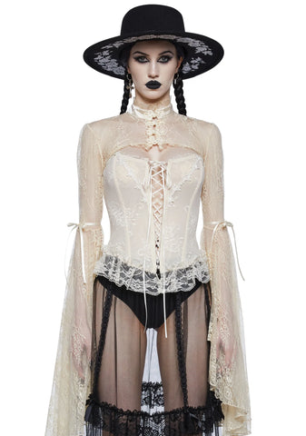 Ivory Dusk Before Dawn Lace Shrug