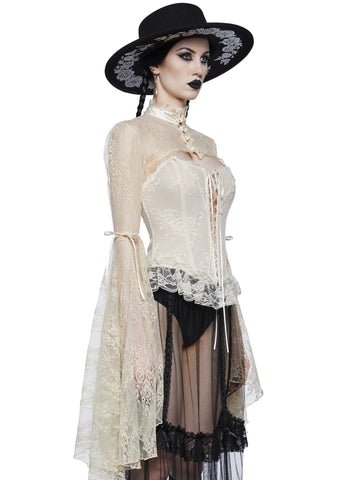 Ivory Dusk Before Dawn Lace Shrug
