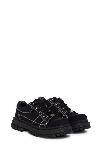 Teen Craft Oxford Shoes - Blk/Wht