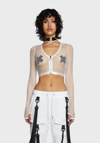 Angelic Tempo Fishnet Crop Top