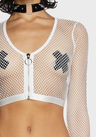 Angelic Tempo Fishnet Crop Top