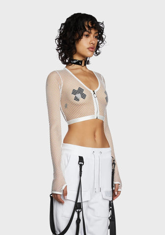 Angelic Tempo Fishnet Crop Top