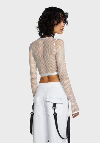 Angelic Tempo Fishnet Crop Top