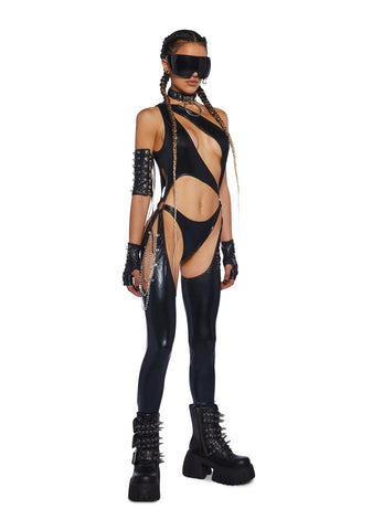 Onyx Prism Moonwalk Cut-Out Catsuit