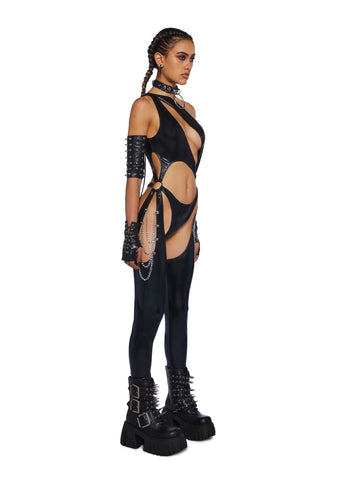 Onyx Prism Moonwalk Cut-Out Catsuit