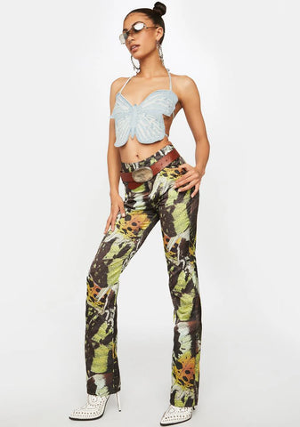 Aurora Satin Butterfly Trousers