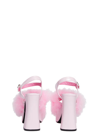 Blushin' N' Crushin' Marabou Heels