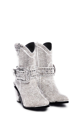 Sheriff Shine Cowboy Boots - Silver