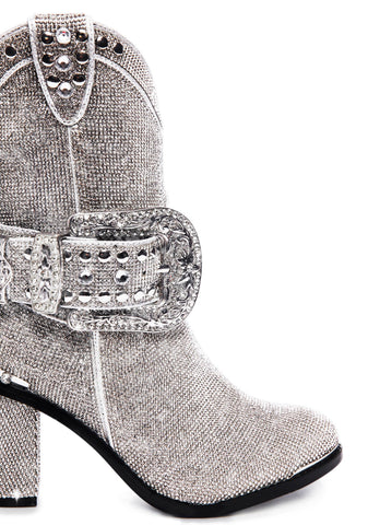 Sheriff Shine Cowboy Boots - Silver