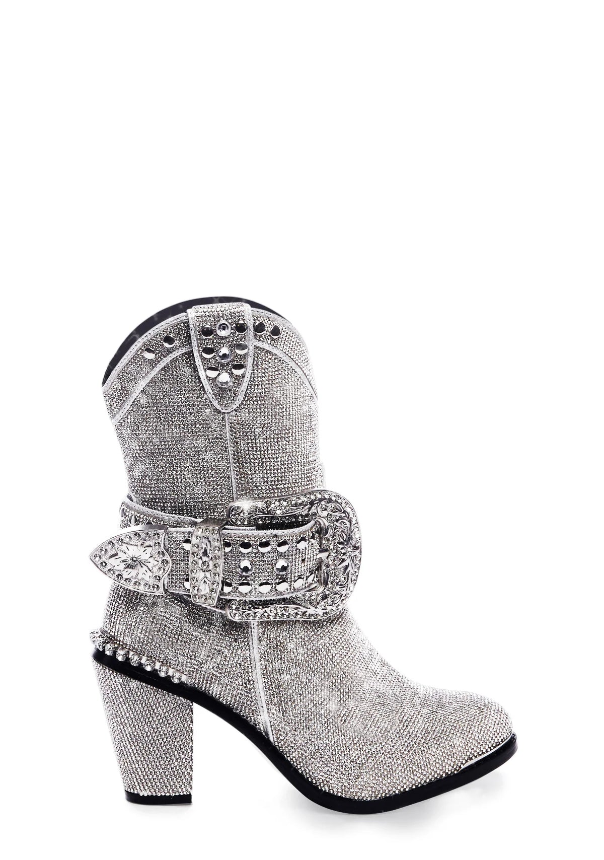Sheriff Shine Cowboy Boots - Silver
