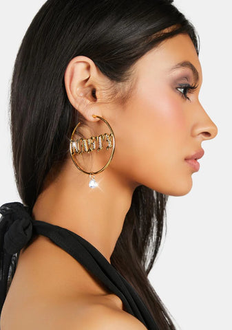Nasty Thoughts Hoop Earrings