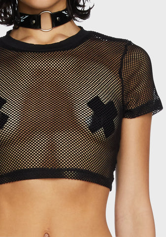 Bass Boomin' Fishnet Top