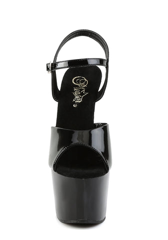 Adore-709 Platform Ankle Strap Sandals-Black
