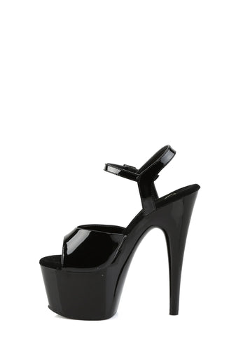 Adore-709 Platform Ankle Strap Sandals-Black