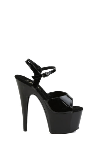 Adore-709 Platform Ankle Strap Sandals-Black