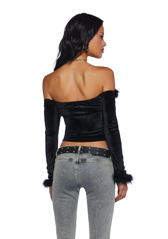 Filthy Femme Velvet Crop Top