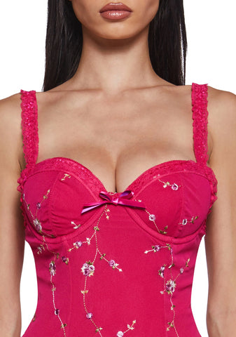 I'm Baby Mini Slip Dress - Dark Pink