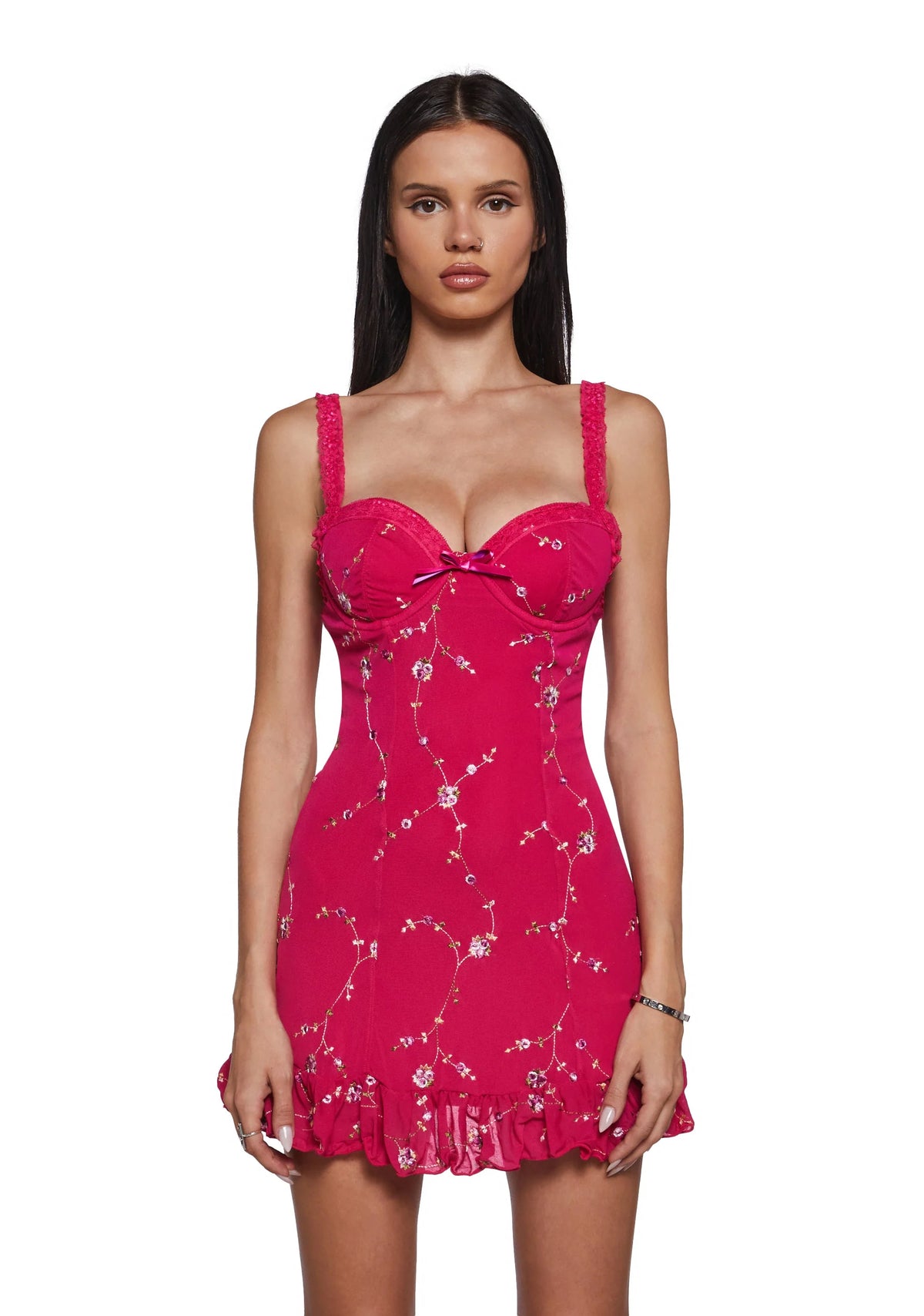 I'm Baby Mini Slip Dress - Dark Pink