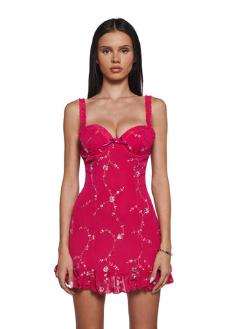 I'm Baby Mini Slip Dress - Dark Pink