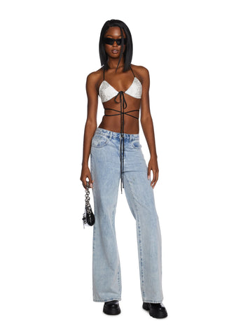 Drip Disorder Rhinestone Bra