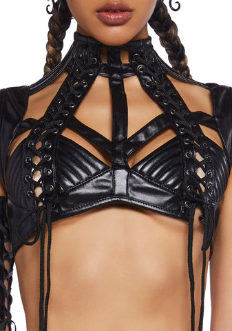 Rude Awakening Harness Bra Top - Black