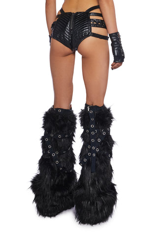 Rude Awakening Lace-Up Shorts - Black