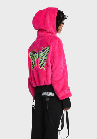 Monarch Mania Faux Fur Jacket