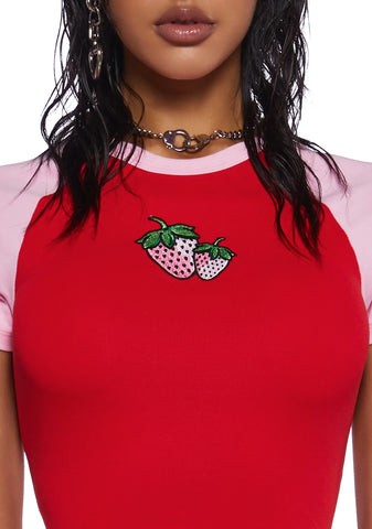 Strawberry Fields Raglan Tee