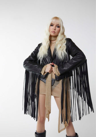 Hateful Ace Fringe Moto Jacket
