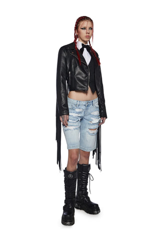 Hateful Ace Fringe Moto Jacket