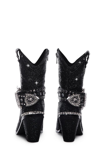 Sheriff Shine Cowboy Boots - Black
