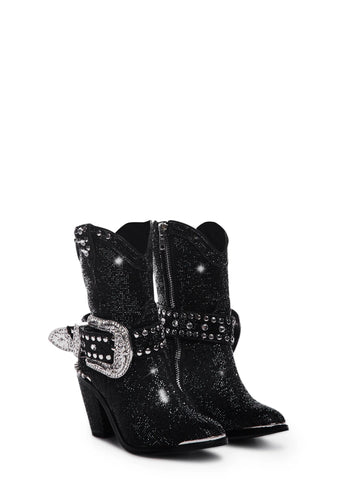 Sheriff Shine Cowboy Boots - Black