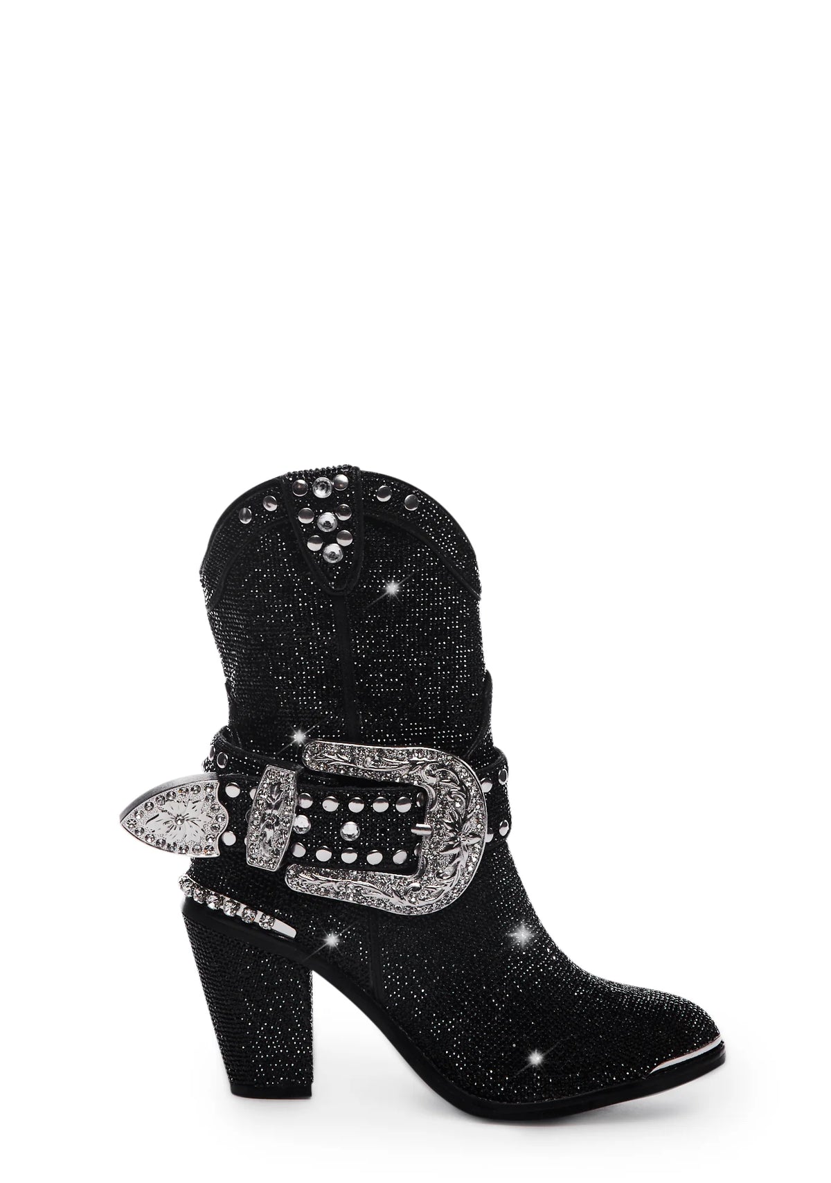 Sheriff Shine Cowboy Boots - Black