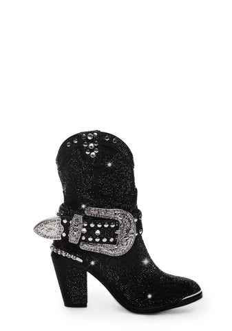 Sheriff Shine Cowboy Boots - Black