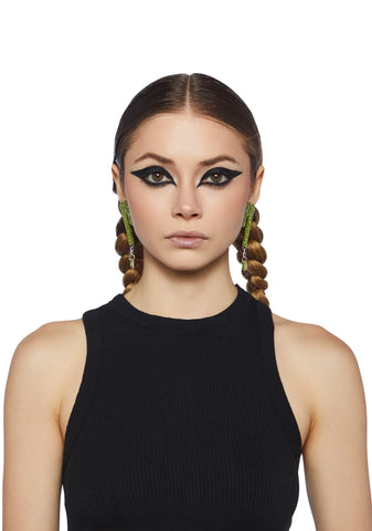 Green Glitter Slime Earrings