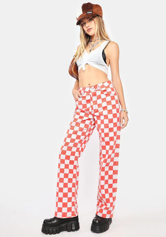 Red Rook Checkered Jeans